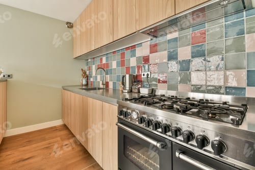 Preview: Small kitchen interior in modern apartment
