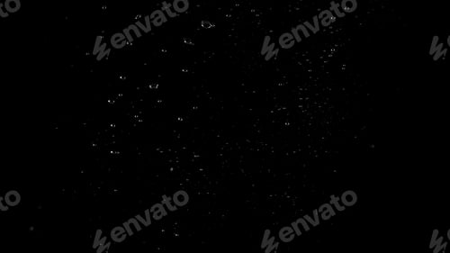 Preview: Water bubbles floating after splash underwater and black background
