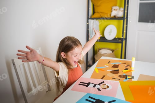 Preview: paper craft for kids. DIY american woman made for thanksgiving day. create art for children.