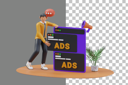 Preview: Businessman Advertising 3D Illustration