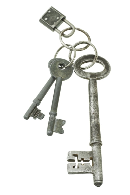 Preview: Old keys with mini pad lock