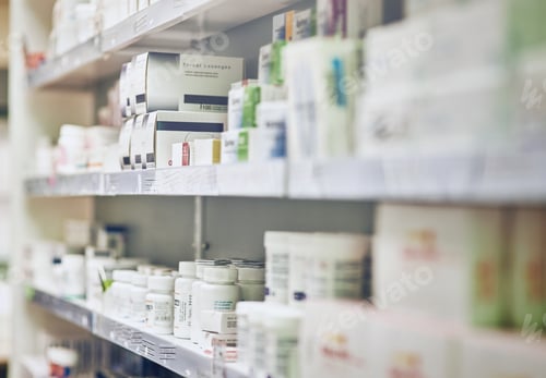 Preview: Get the treatment you need. Cropped shot of shelves in a pharmacy.