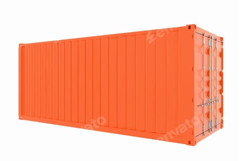 Preview: New red cargo container isolated on white background