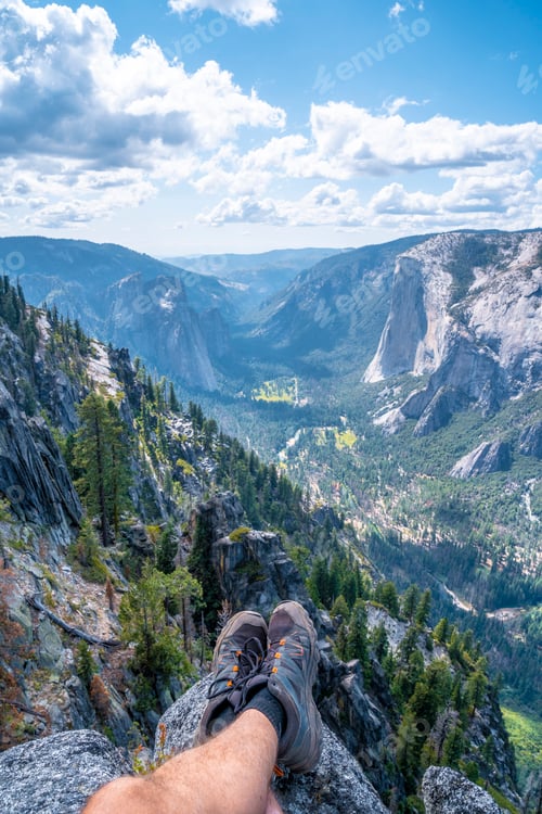 Preview: Sitting winged from Taft point looking at Yosemite National Park and El Capitan