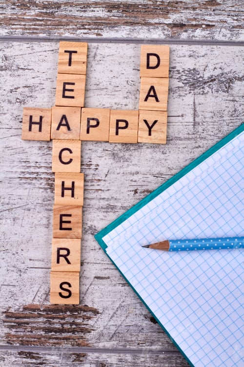 Preview: Letter cubes is making up happy teacher's day.
