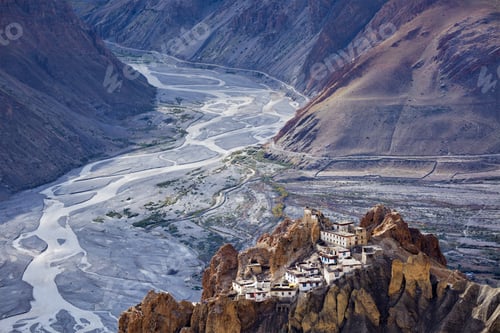Preview: Dhankar monastry perched on a cliff in Himalayas, India