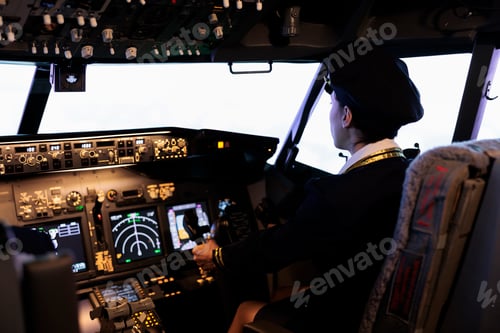 Preview: Copilot helping captain to fly airplane with cabin command