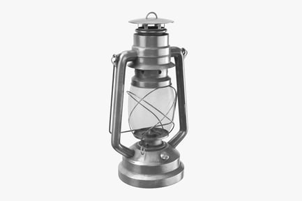 Preview: Kerosene Hurricane Lantern Lamp, Cylindrical Metal Lantern with Wire-Secured Glass Container