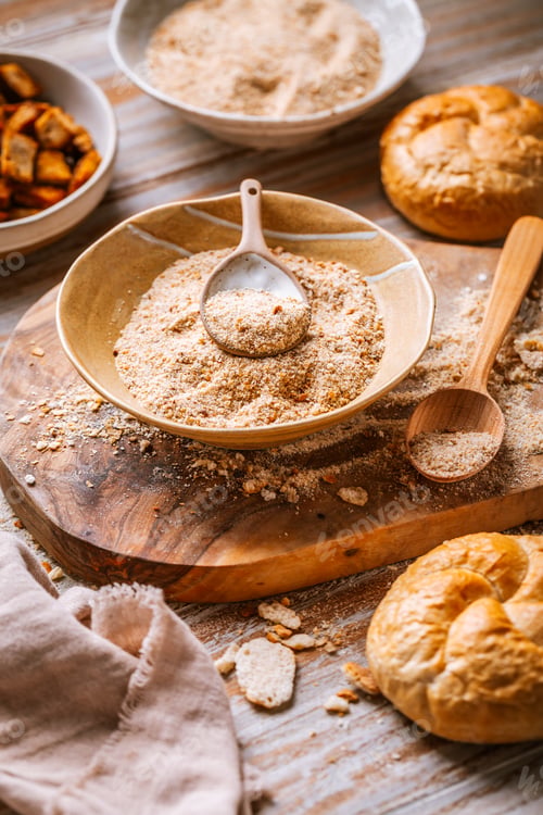Preview: Zero waste concept - Making homemade panko and breadcrumbs from leftover bread and buns