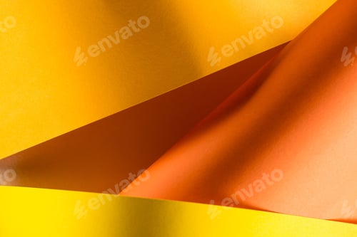Preview: close-up shot of orange and yellow colored papers for background