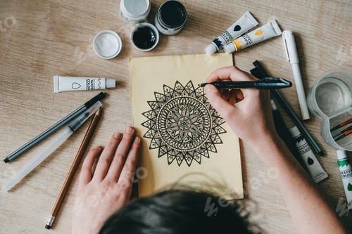 Preview: Mindfulness Coloring, Mindfulness practice of paying attention in the present moment. Adult