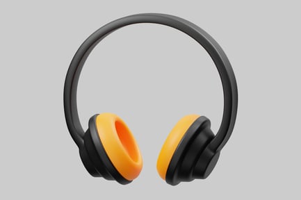 Preview: Modern black and yellow headphones