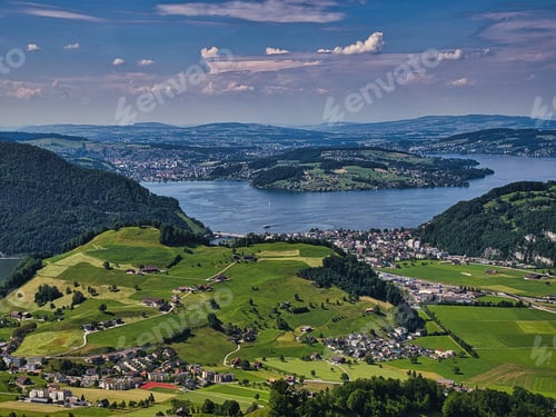 Preview: Blue sky over the Stanserhorn, Switzerland