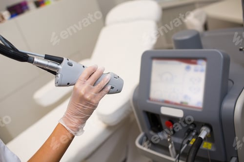 Preview: Laser epilation equipment in modern cosmetology clinic hair removal.