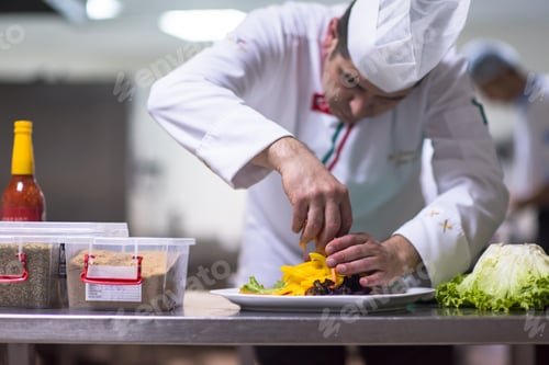 Preview: chef serving vegetable salad