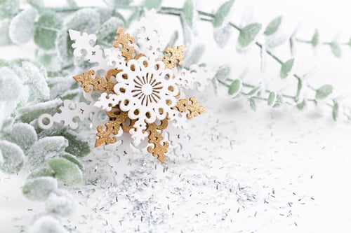 Preview: New Year celebration and Christmas background, Christmas decorations top view.