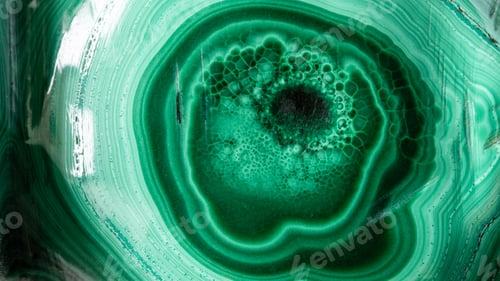 Preview: polished surface of malachite rock close up