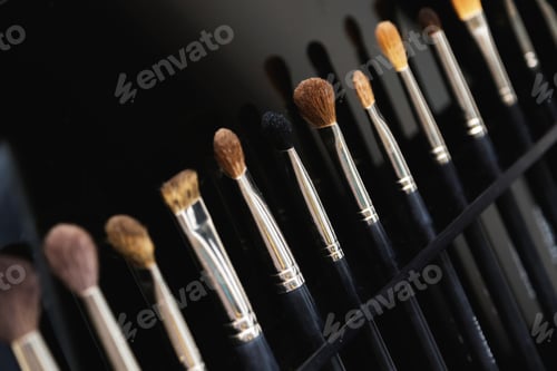 Preview: Close up of professional make up brushes