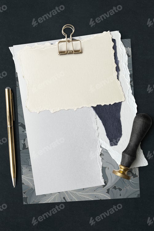 Preview: Colorful papers on paperclip