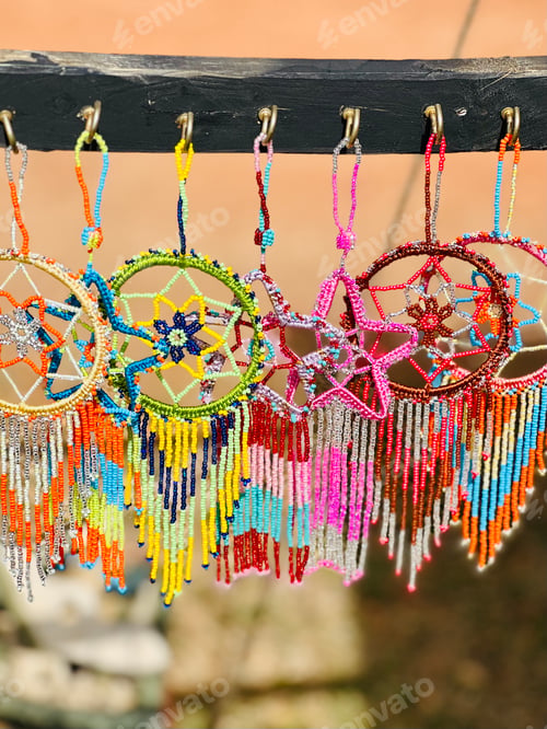 Preview: Colorful dream catchers.