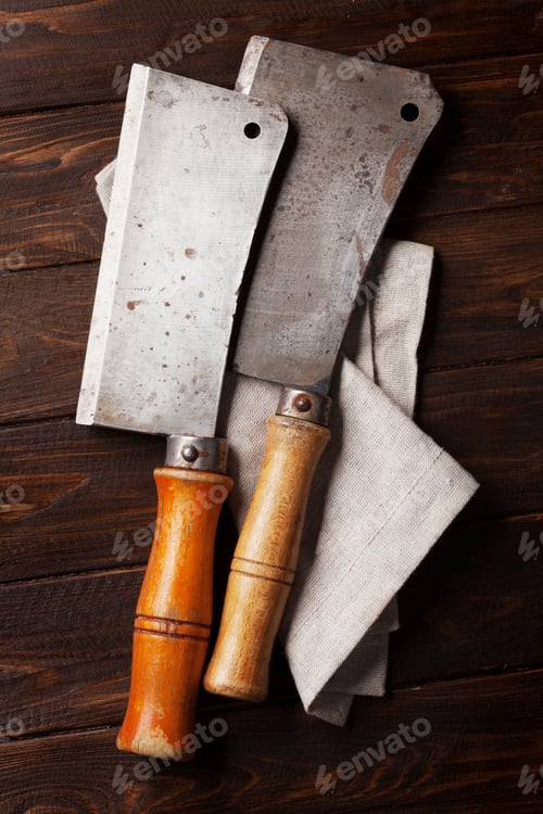 Preview: Butcher. Vintage meat knives