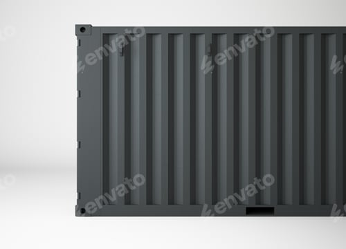 Preview: 3d rendering of gray container cargo on white background