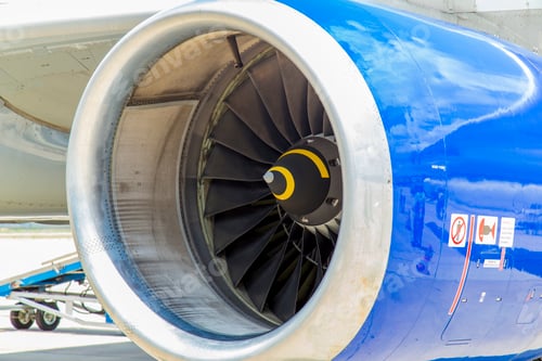 Preview: View of Airplane engine during the airplane boarding