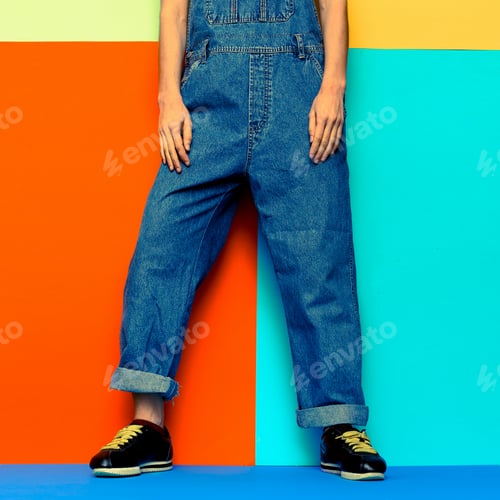 Preview: Stylish Jumpsuit. Urban.Keds and Fashion denim clothes Minimal C