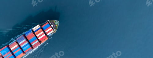 Preview: Aerial view cargo container ship global business maritime logistic, Cargo container ship freight