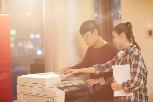 Preview: Students using printer