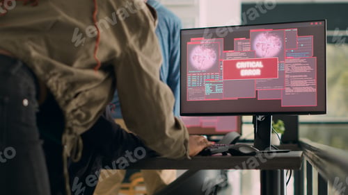 Preview: Team of software developers dealing with security breach and hacked it system