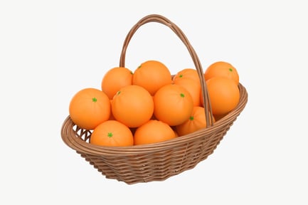 Preview: Wicker Basket Full of Oranges