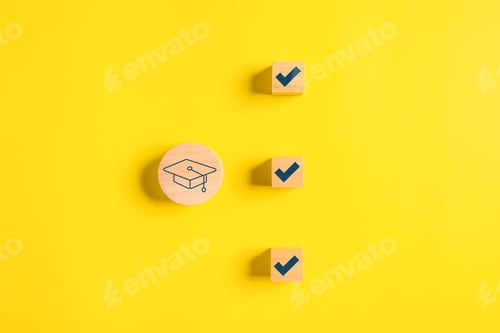 Preview: education icon and graduate cap concept. person graduation icon. High quality photo