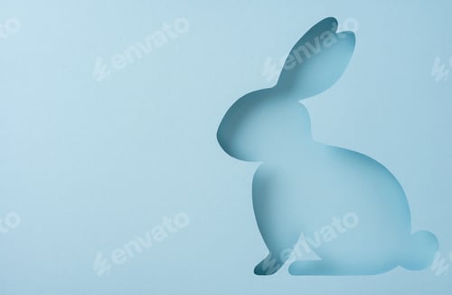 Preview: Elegant frosted glass rabbit silhouette placed against a light gradient backdrop evoking serenity