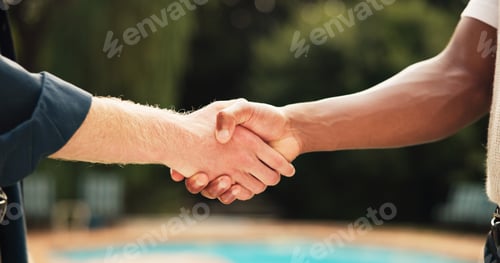 Preview: People, handshake and meeting with greeting for introduction, thank you or welcome in nature. Close