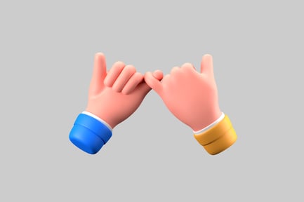 Preview: Cartoon pinky promise gesture hands