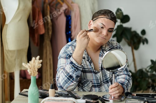 Preview: A Stylish Queer Person Applies Makeup At Home