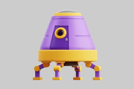 Preview: Cartoon landing module lander