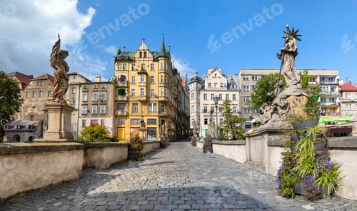Preview: Klodzko, Poland. View on Old Town from St. John's Bridge