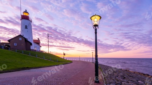 Preview: Lighthhouse of Urk Netherlands during sunset in the Netherlands