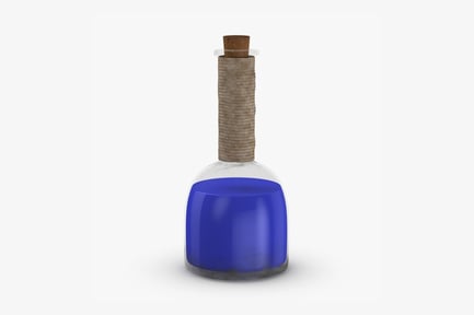 Preview: Blue Potion Bottle with Rope-Wrapped Neck