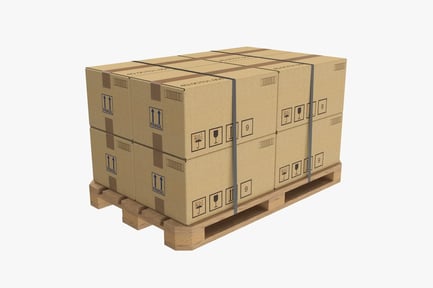 Preview: Strapped Cardboard Boxes on Pallet