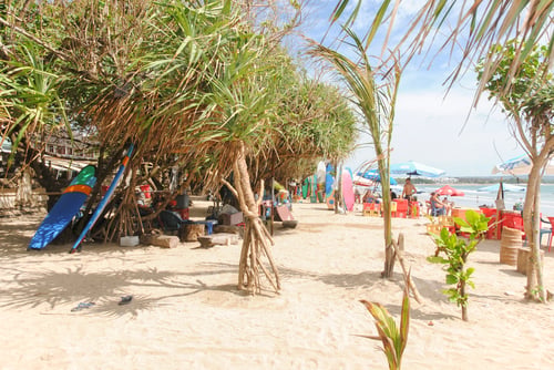 Preview: Bali, Indonesia - circa February 2017: View of Kuta beach located in Kuta, Bali, Indonesia