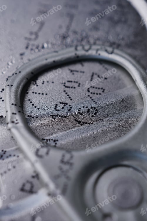 Preview: expire date on food can on white background ,