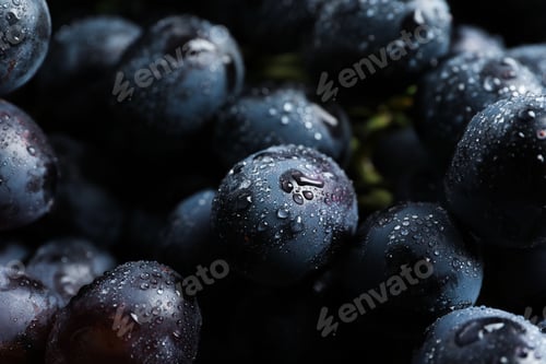 Preview: Bunch of fresh ripe juicy grapes as background. Closeup view