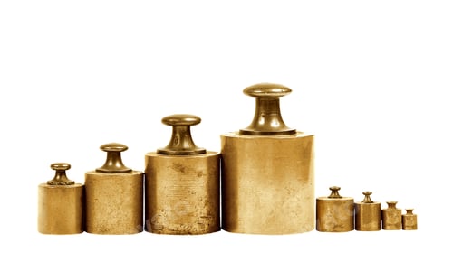 Preview: set of precision weights for a balance scale