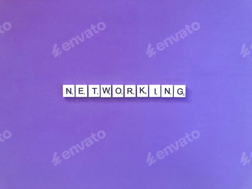 Preview: Networking. Network. Network marketing. Scrabble. Purple.