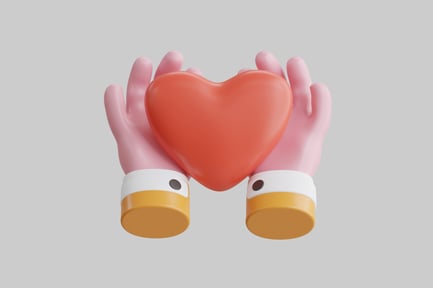 Preview: Hands holding heart gift