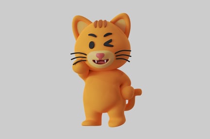 Preview: Friendly cartoon orange cat
