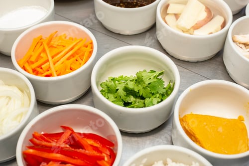 Preview: group of vegetables before preparation on the chef's table